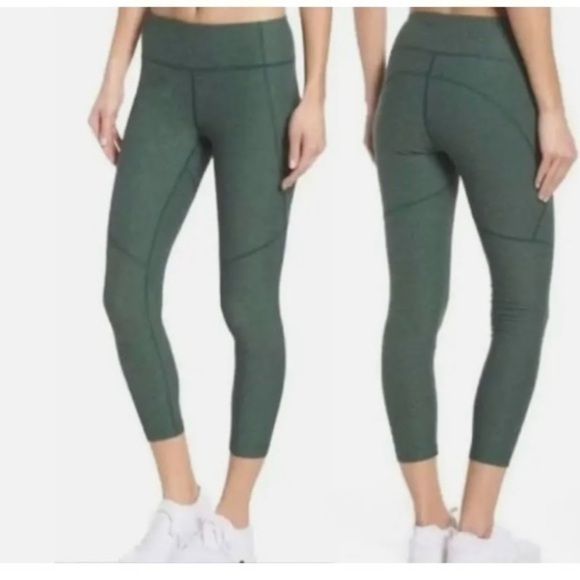 Outdoor Voices Pants - Outdoor Voices Heather Green Warm Up Cropped Leggings  pocket stretchy pants M